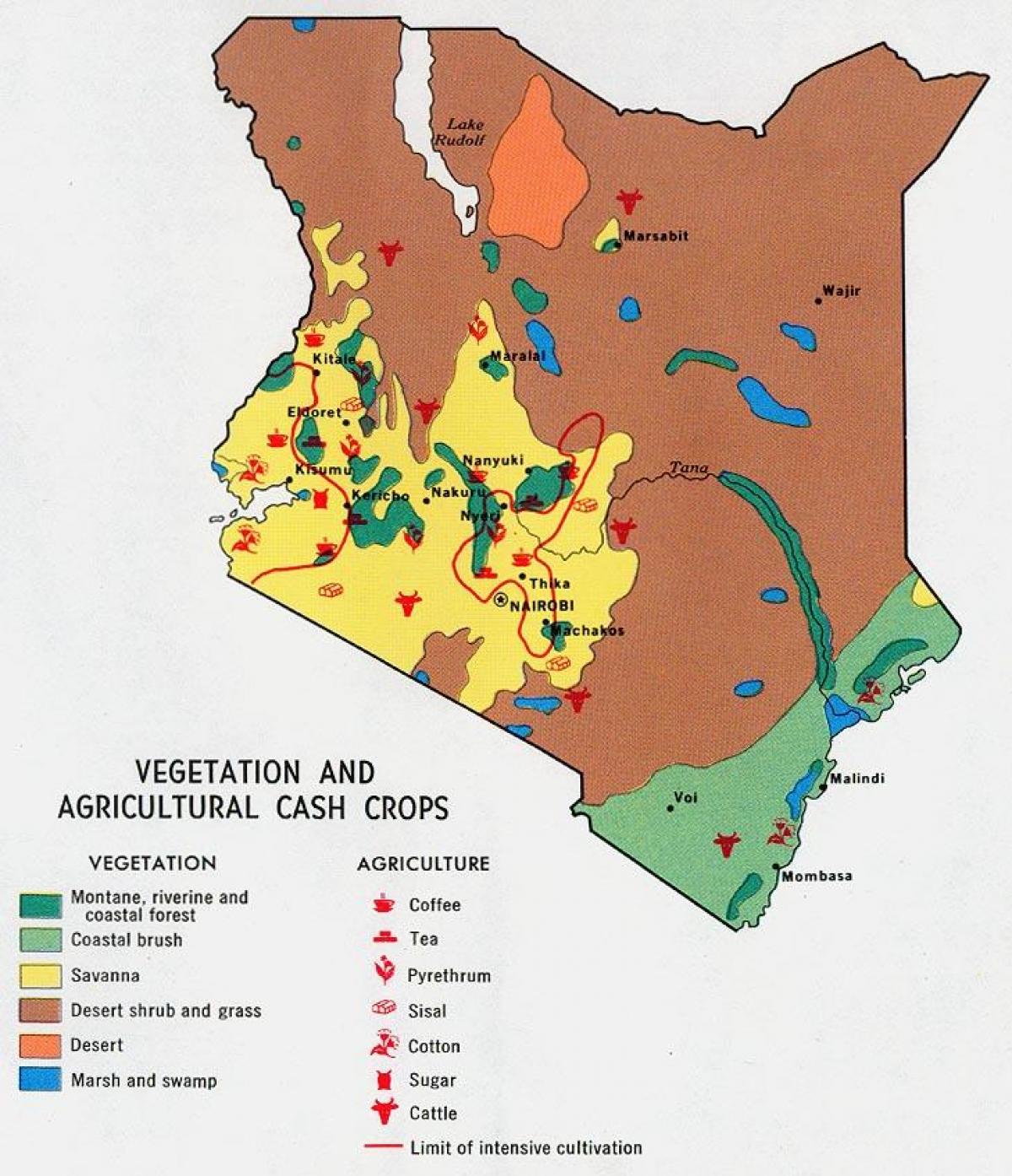 मानचित्र केन्या के प्राकृतिक संसाधनों