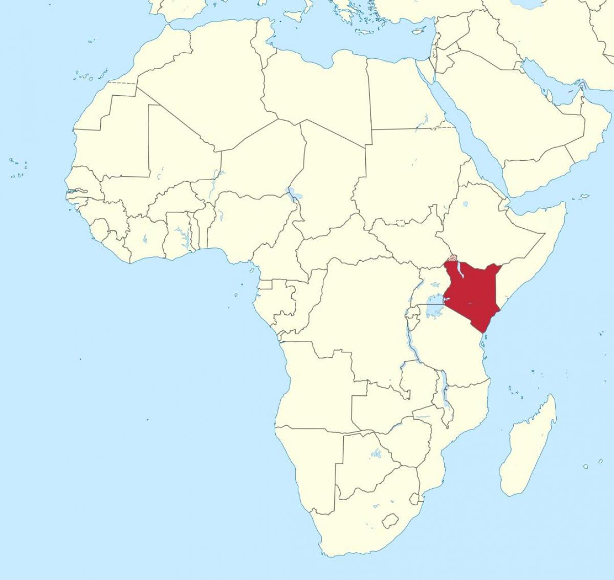 अफ्रीका का नक्शा दिखा रहा है केन्या