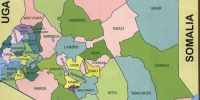 काउंटियों केन्या के नक्शे