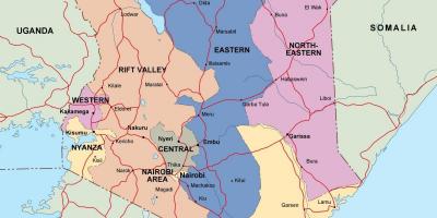 के नक्शे के राजनीतिक मानचित्र केन्या