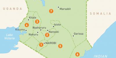 के मानचित्र केन्या दिखा प्रांतों