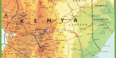 केन्या सड़क नेटवर्क का नक्शा